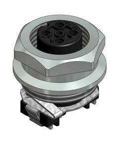 Flansch • Kupplung axial • Frontmontage • M12x1 • 4-pol. • 9 mm • A-codiert • SMT • Geschirmt  M16x1,5