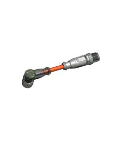 Female connector angled • A-coded • 3 LED • Double ended • M12x1 • 5- pos. • 3 m • 0,34 mm² • TPU irradiated • Unshielded