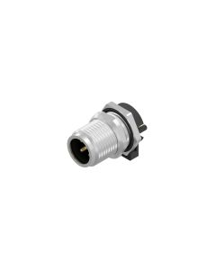 Flansch • Stecker axial • Hinterwandmontage • M12x1 • 5-pol. • 5,5 mm • A-codiert • Lötpin • Geschirmt  M16x1,5