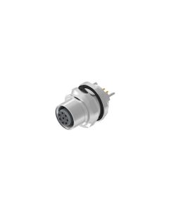 Flansch • Kupplung axial • Hinterwandmontage • M12x1 • 8-pol. • 6,75 mm • A-codiert • Lötpin gerade • Geschirmt  M16x1,5