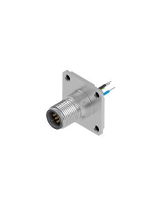 Flansch • Stecker axial • Frontmontage • M12x1 • 5-pol. • A-codiert • Litze • AWG24 • Ungeschirmt  M16x1,5