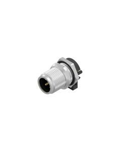 Flansch • Stecker axial • Hinterwandmontage • M12x1 • 4-pol. • 5,5 mm • A-codiert • Lötpin • Geschirmt  M16x1,5