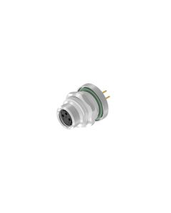 Sockets • Female connector axial • Back panel mounting • M8x1 • 3-pos. • 5,5 mm • A-coded • Solder pin straight • Unshielded  M12x1