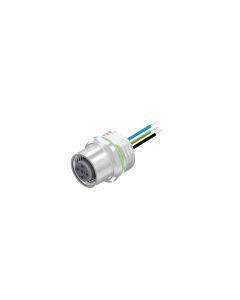 Sockets • Female connector axial • Front panel mounting • M12x1 • 5- pos. • A-coded • Wire • AWG24 • Unshielded  M16x1,5