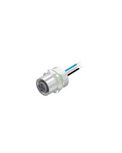 Flansch • Kupplung axial • Frontmontage • M12x1 • 5-pol. • A-codiert • Litze • AWG24 • Ungeschirmt  M16x1,5