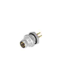 Sockets • Male connector axial • Back panel mounting • M8x1 • 3-pos. • 5,5 mm • A-coded • Solder pin straight • Unshielded  M8x1