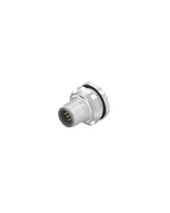 Sockets • Male connector axial • Back panel mounting • M12x1 • 5- pos. • 5,5 mm • A-coded • Solder pin • Unshielded  M16x1,5