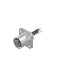 Flansch • Kupplung axial • Frontmontage • M12x1 • 5-pol. • A-codiert • Litze • AWG24 • Ungeschirmt  M16x1,5