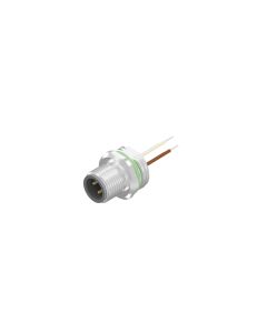 Sockets • Male connector axial • Front panel mounting • M12x1 • 4- pos. • A-coded • Wire • AWG24 • Unshielded  M16x1,5