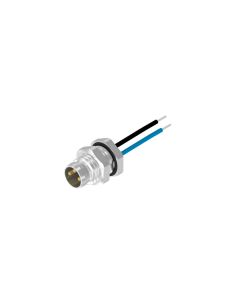 Sockets • Male connector axial • Back panel mounting • M8x1 • 4- pos. • A-coded • Wire • AWG24 • Unshielded  M8x1