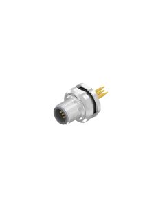 Flansch • Stecker axial • Hinterwandmontage • M12x1 • 5-pol. • 12 mm • A-codiert • Lötpin • Ungeschirmt  PG9