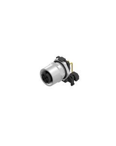 Flansch • Kupplung gewinkelt • Hinterwandmontage • M12x1 • 4-pol. • A-codiert • Lötpin gewinkelt • Ungeschirmt  M16x1,5