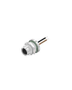Sockets • Female connector axial • Back panel mounting • M8x1 • 3-pos. • A-coded • Wire • AWG24 • Unshielded  M12x1