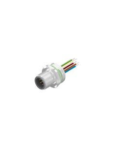 Sockets • Male connector axial • Front panel mounting • M12x1 • 8-pos. • A-coded • Wire • AWG24 • Unshielded  M16x1,5