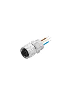 Flansch • Kupplung axial • Frontmontage • M12x1 • 5-pol. • A-codiert • Litze • AWG24 • Ungeschirmt  M16x1,5
