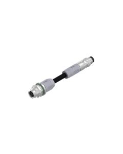 Kupplung axial • A-codiert • Flansch mit Leitung • M8x1 • 4-pol. • 0,3 m • 4xAWG24 • TPU geschirmt SFTP • Geschirmt • Verbindungsleitung • Hinterwandmontage • Geschirmt  M8x1