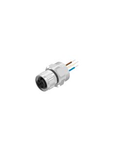 Flansch • Kupplung axial • Frontmontage • M12x1 • 5-pol. • A-codiert • Litze • AWG24 • Ungeschirmt  M16x1,5