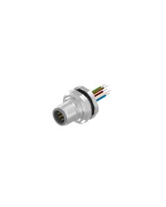 Flansch • Stecker axial • Hinterwandmontage • M12x1 • 5-pol. • A-codiert • Litze • AWG24 • Ungeschirmt  PG9