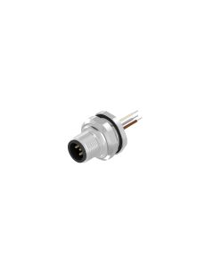 Flansch • Stecker axial • Hinterwandmontage • M12x1 • 5-pol. • A-codiert • Litze • AWG24 • Ungeschirmt  M16x1,5