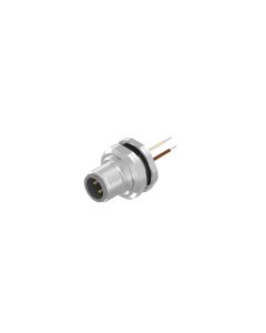 Flansch • Stecker axial • Hinterwandmontage • M12x1 • 4-pol. • A-codiert • Litze • AWG24 • Ungeschirmt  PG9