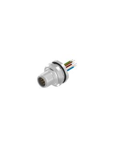Sockets • Male connector axial • Back panel mounting • M12x1 • 8-pos. • A-coded • Wire • AWG24 • Unshielded  M16x1,5