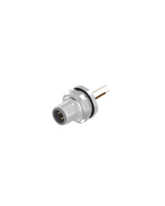 Sockets • Male connector axial • Back panel mounting • M12x1 • 4- pos. • A-coded • Wire • AWG24 • Unshielded  M16x1,5
