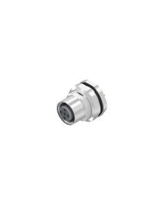 Flansch • Kupplung axial • Hinterwandmontage • M12x1 • 5-pol. • 5,5 mm • A-codiert • Lötpin • Ungeschirmt  M16x1,5