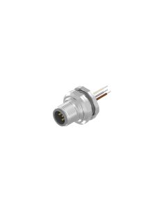 Flansch • Stecker axial • Hinterwandmontage • M12x1 • 5-pol. • A-codiert • Litze • AWG24 • Ungeschirmt  PG9