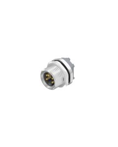 Flansch • Stecker axial • Hinterwandmontage • 7/8 • 4-pol.+PE • 10 mm • Lötpin gerade • Ungeschirmt