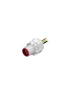 Flansch • Positionierbar • M12x1 • 5-pol. • A-codiert • Litze • AWG24 • PG9 • Stecker axial • Einbauflansch • 0,5 m