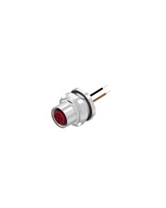 Flansch • Hinterwandmontage • M12x1 • 4-pol. • A-codiert • Litze • AWG24 • M16x1,5 • Kupplung axial • Einbauflansch • 0,5 m