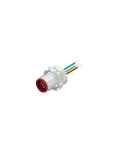Flansch • Frontmontage • M12x1 • 5-pol. • A-codiert • Litze • AWG24 • PG9 • Stecker axial • Einbauflansch • 0,5 m