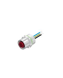Flansch • Frontmontage • M12x1 • 5-pol. • A-codiert • Litze • AWG24 • PG9 • Kupplung axial • Einbauflansch • 0,5 m