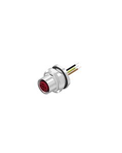 Flansch • Hinterwandmontage • M12x1 • 5-pol. • A-codiert • Litze • AWG24 • M16x1,5 • Kupplung axial • Einbauflansch • 0,5 m
