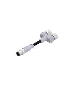 M12x1 • 2x Female connector M12x1 axial • 5- pos. • TPU UL, halogenfree • 0,6 m