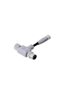 M12x1 • 1x Female connector M8x1aAxial + 1x Female connector M12x1 axial • 4- pos. • TPU halogeenfree high flexible • 0,3 m