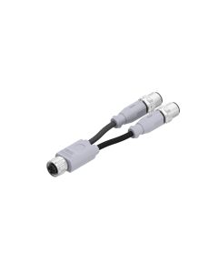M12x1 • 2x Male connector M12x1 axial • 5- pos. • TPU halogeenfree high flexible • 0,3 m