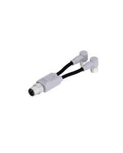 M12x1 • 2x Female connector M8x1 angled • 4- pos. • TPU halogeenfree high flexible • 0,3 m