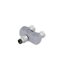 Stecker axial • A-codiert • Y-Verteiler • M8x1 • 1x Stecker M8x1 + 2x Kupplung M8x1
