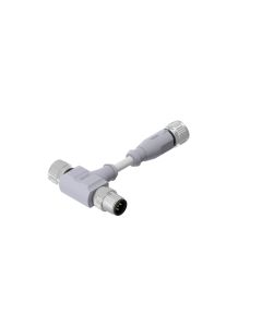 M12x1 • 2x Female connector M12x1 axial • 5- pos. • PVC • 0,3 m