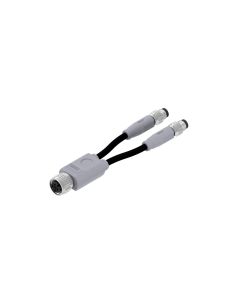 M12x1 • 2x Male connector M8x1 axial • 4- pos. • TPU halogeenfree high flexible • 0,3 m