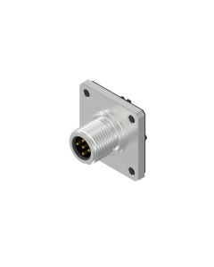 Flansch • Stecker axial • Frontmontage • M12x1 • 5-pol. • A-codiert • Crimp • max. 0,5 mm² • Ungeschirmt  M12x1