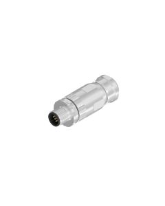 Male connector axial • M12x1 • Screw Termination • 5- pos. • Shielded • Zinc die cast