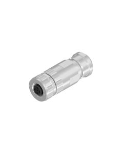 Female connector axial • M12x1 • Screw Termination • 5- pos. • Shielded • Zinc die cast