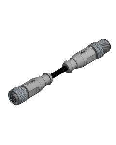 Female connector axial • A-coded • Double ended • M12x1 • 4- pos. • 0,3 m • 0,34 mm² • TPU halogeenfree high flexible • Unshielded