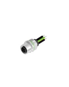 Sockets • Female connector axial • Front panel mounting • M12x1 • 3-pos.+PE • S-coded • Wire • 1,5 mm² • Unshielded  M16x1,5 • 0,5 m