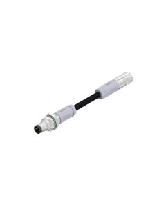 Stecker axial • A-codiert • Flansch mit Leitung • M8x1 • 3-pol. • 1,5 m • 0,25 mm² • TPU UL • Geschirmt • Verbindungsleitung • Hinterwandmontage • Geschirmt  M10x1