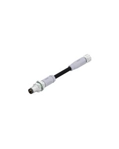 Male connector axial • A-coded • Panel mount connector with cable • M8x1 • 4- pos. • 1,5 m • 0,34 mm² • TPU UL • Unshielded • Patch cord • Back panel mounting • Unshielded  M10x1