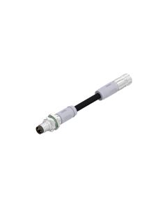 Stecker axial • A-codiert • Flansch mit Leitung • M8x1 • 4-pol. • 0,3 m • 0,25 mm² • TPU UL • Geschirmt • Verbindungsleitung • Hinterwandmontage • Geschirmt  M10x1