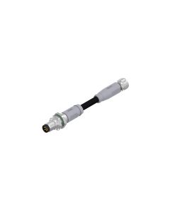 Male connector axial • B-coded • Panel mount connector with cable • M8x1 • 5- pos. • 0,3 m • 0,34 mm² • TPU UL • Unshielded • Patch cord • Back panel mounting • Unshielded  M10x1